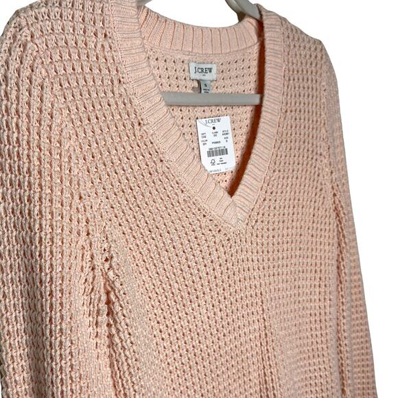 J. Crew Sweater V Neck Long Sleeve 100% Cotton Pink Size Small Style # AKK361 - Picture 6 of 6